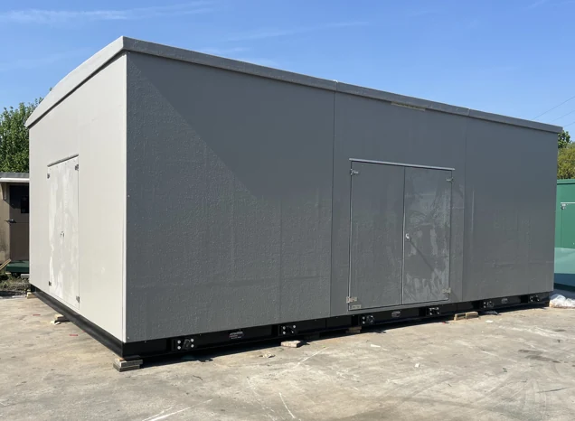 GRP equipment enclosure with access doors