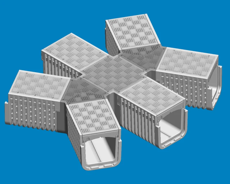 Six-way angled solution with straights