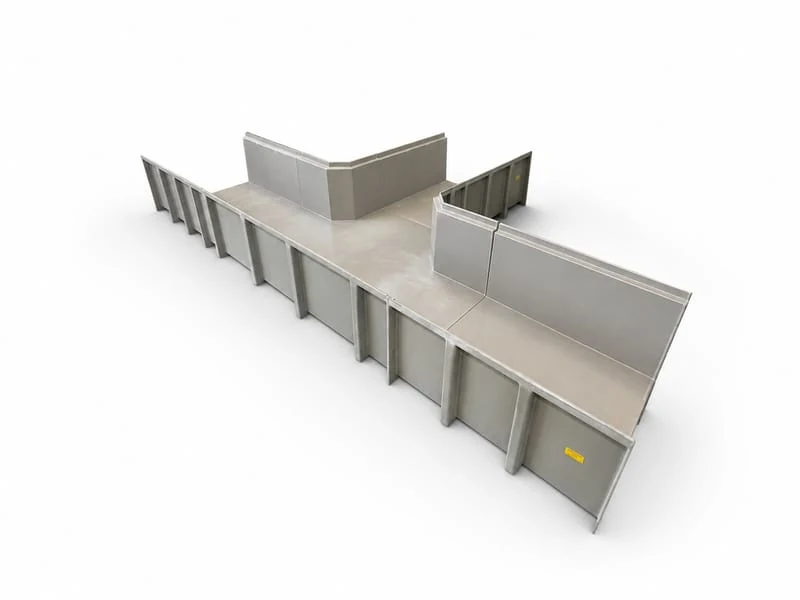 GRP three-way cable troughs